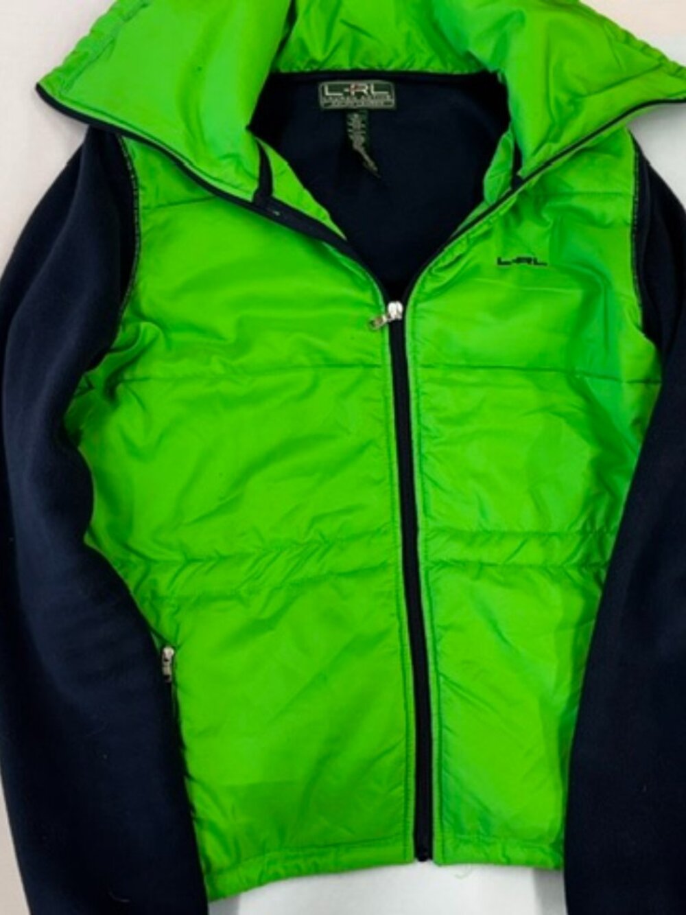 Lauren Ralph Lauren Active Hybrid Quilted Fleece Full Zip Jacket - Size M